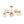 Chandelierias-Multi‑Color 5-Light Hammered Glass Bubble Linear Pendant-Chandeliers-Brass-