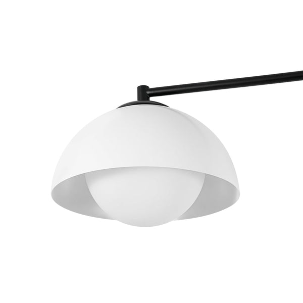 Chandelierias - Nordic 4 - Light Frosted Glass Blooming - bud Linear Semi - flush Mount - Semi Flush - Black - 