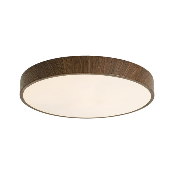 Chandelierias-Nordic Faux Wood Grain 5CCT Dimmable LED Round Flush Mount-Flush Mount-Dark Walnut-