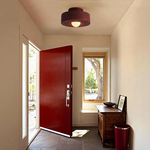 Chandelierias - Nordic Frosted Glass 1 - Light Hat - shape Semi - Flush Mount - Semi Flush - Burgundy - 