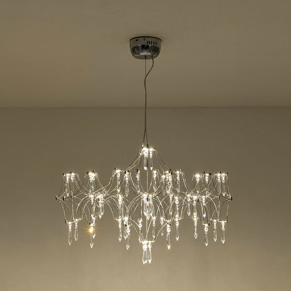 Chandelierias - Nordic Style Luxury Firefly Geometric Stainless Steel LED Crystal Chandelier - Chandelier - Starry Blooming Umbrella - 