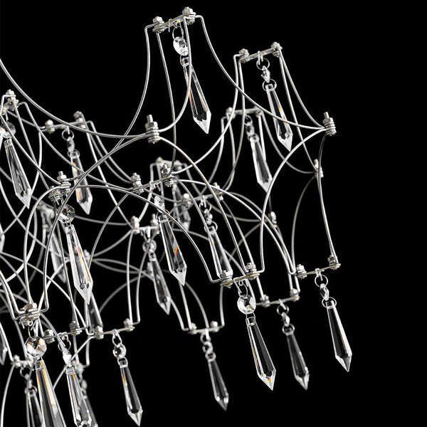 Chandelierias - Nordic Style Luxury Firefly Geometric Stainless Steel LED Crystal Chandelier - Chandelier - Starry Blooming Umbrella - 