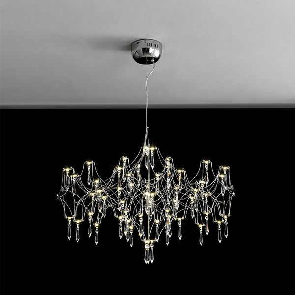 Chandelierias - Nordic Style Luxury Firefly Geometric Stainless Steel LED Crystal Chandelier - Chandelier - Starry Blooming Umbrella - 