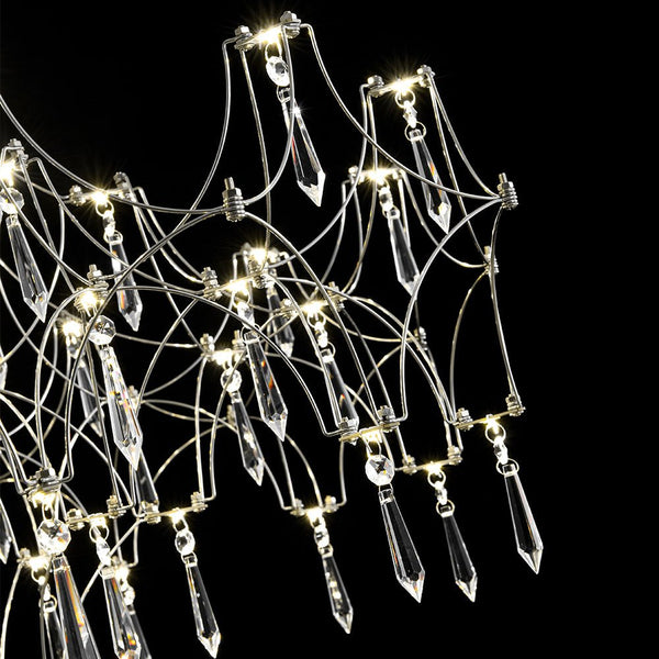 Chandelierias - Nordic Style Luxury Firefly Geometric Stainless Steel LED Crystal Chandelier - Chandelier - Starry Blooming Umbrella - 