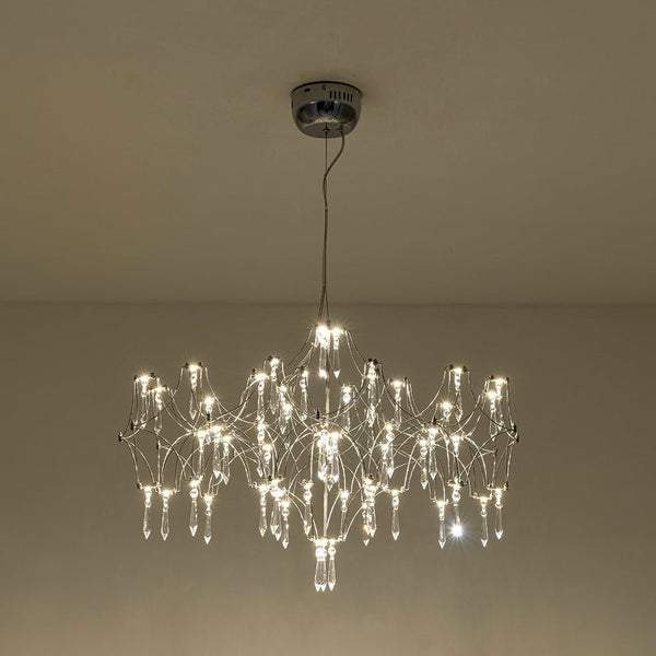 Chandelierias - Nordic Style Luxury Firefly Geometric Stainless Steel LED Crystal Chandelier - Chandelier - Starry Blooming Umbrella - 