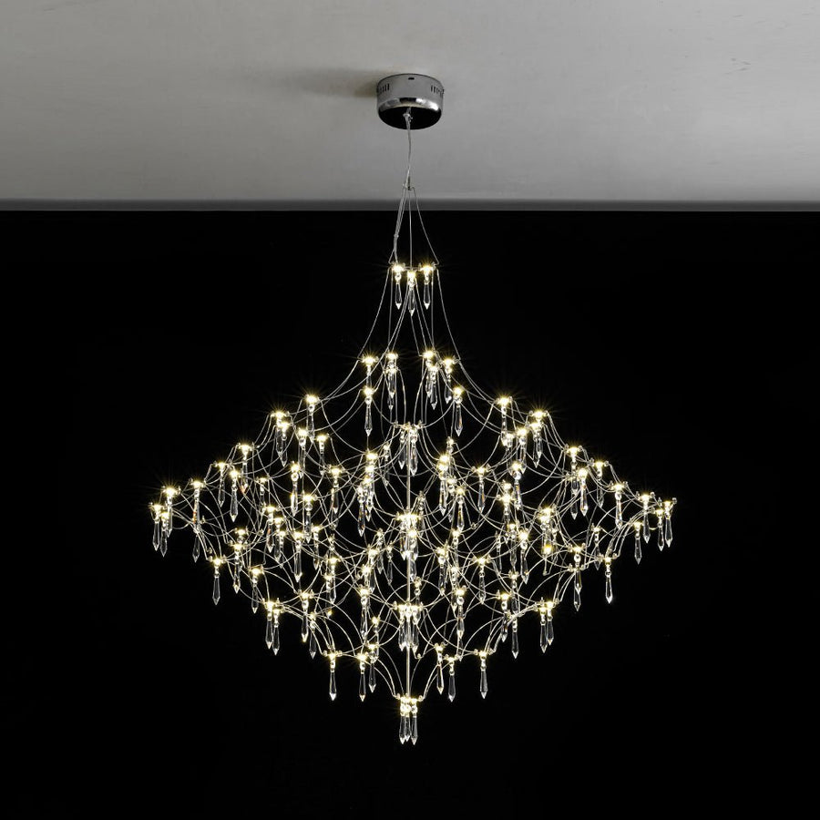 Chandelierias - Nordic Style Luxury Firefly Geometric Stainless Steel LED Crystal Chandelier - Chandelier - Starry Small Waist - 