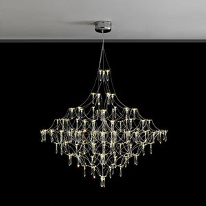 Chandelierias - Nordic Style Luxury Firefly Geometric Stainless Steel LED Crystal Chandelier - Chandelier - Starry Small Waist - 