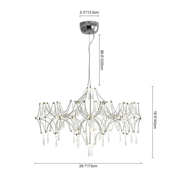 Chandelierias - Nordic Style Luxury Firefly Geometric Stainless Steel LED Crystal Chandelier - Chandelier - Starry Small Waist - 