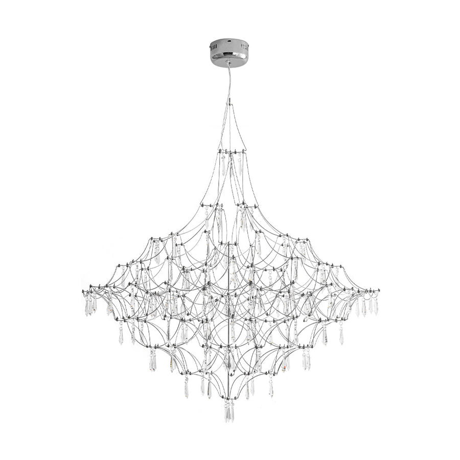 Chandelierias - Nordic Style Luxury Firefly Geometric Stainless Steel LED Crystal Chandelier - Chandelier - Starry Small Waist - 