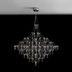 Chandelierias - Nordic Style Luxury Firefly Geometric Stainless Steel LED Crystal Chandelier - Chandelier - Starry Small Waist - 