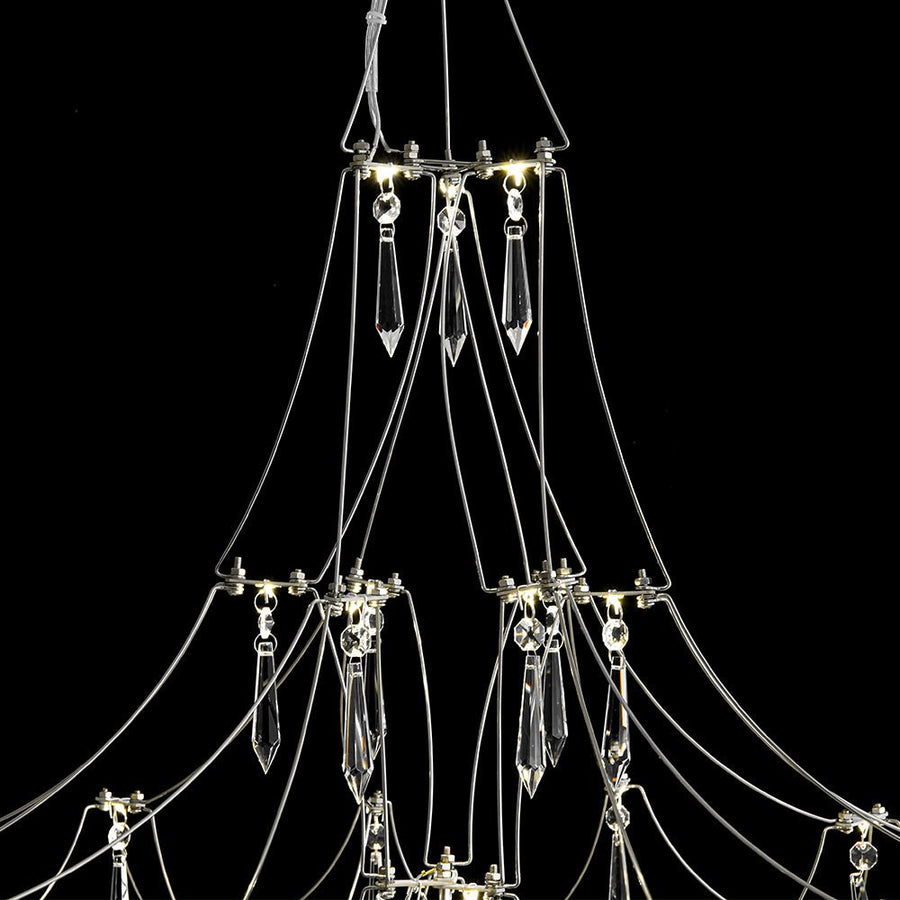 Chandelierias - Nordic Style Luxury Firefly Geometric Stainless Steel LED Crystal Chandelier - Chandelier - Starry Small Waist - 