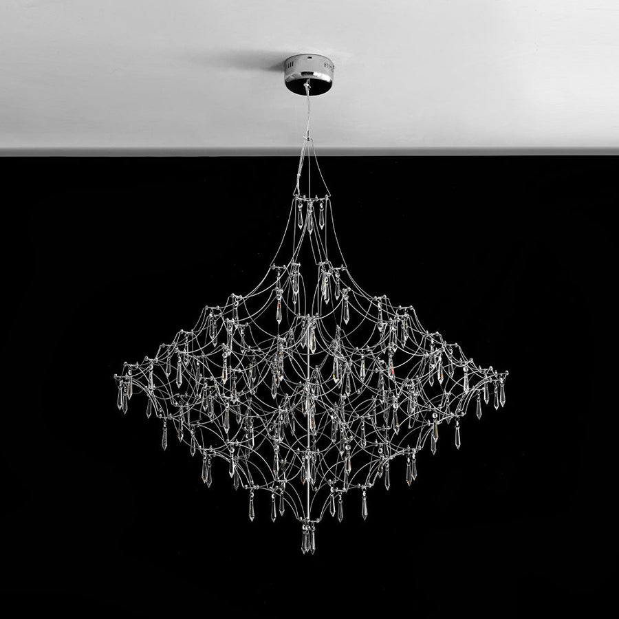 Chandelierias - Nordic Style Luxury Firefly Geometric Stainless Steel LED Crystal Chandelier - Chandelier - Starry Small Waist - 