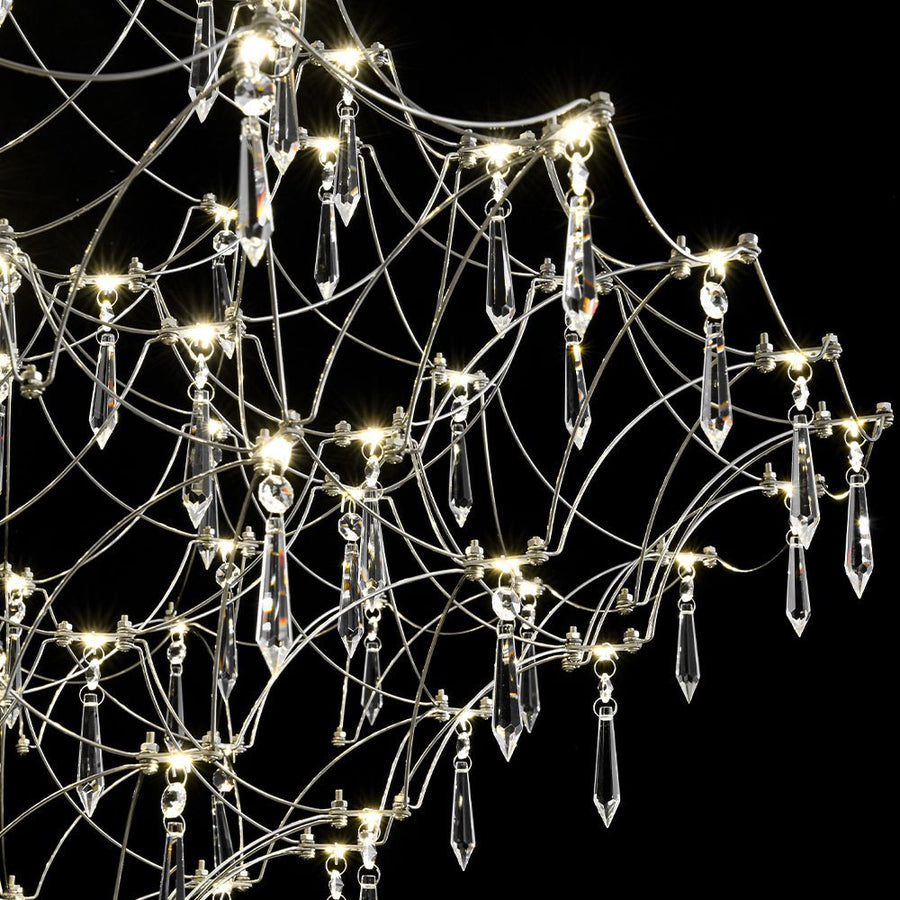 Chandelierias - Nordic Style Luxury Firefly Geometric Stainless Steel LED Crystal Chandelier - Chandelier - Starry Small Waist - 