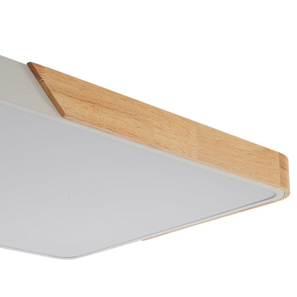 Chandelierias - Nordic - style Wood Trim Dimmable Rectangular Led Flush Mount - Flush Mount - White - 