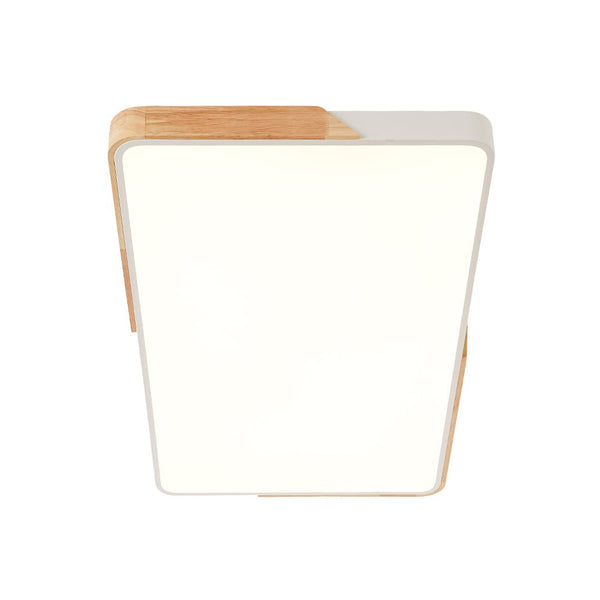 Chandelierias - Nordic - style Wood Trim Dimmable Rectangular Led Flush Mount - Flush Mount - White - 