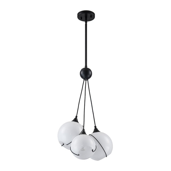 Chandelierias-Novel Ivory Hand Blown Glass Cluster Chandelier-Chandeliers-3 Bulbs-