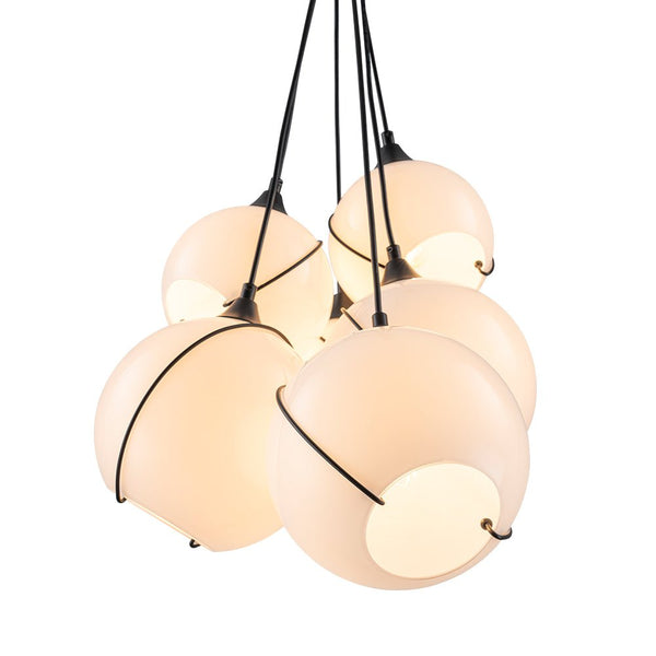 Chandelierias - Novel Ivory Hand Blown Glass Cluster Chandelier - Chandeliers - 6 Bulbs - 