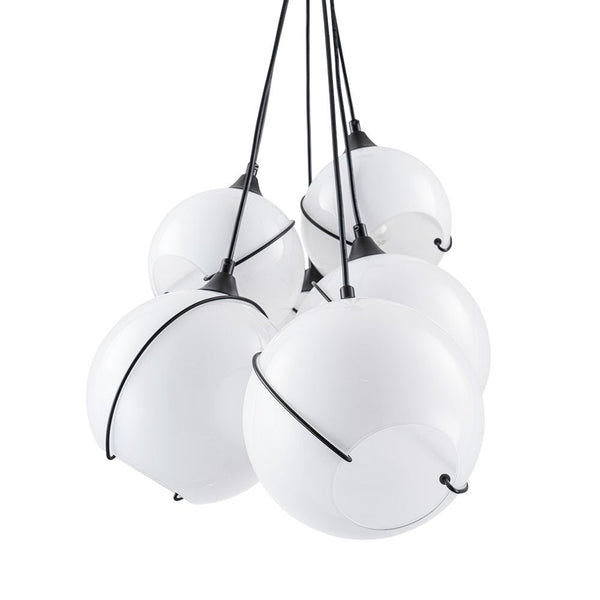 Chandelierias - Novel Ivory Hand Blown Glass Cluster Chandelier - Chandeliers - 6 Bulbs - 