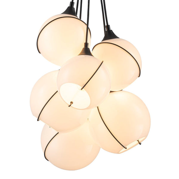 Chandelierias - Novel Ivory Hand Blown Glass Cluster Chandelier - Chandeliers - 6 Bulbs - 