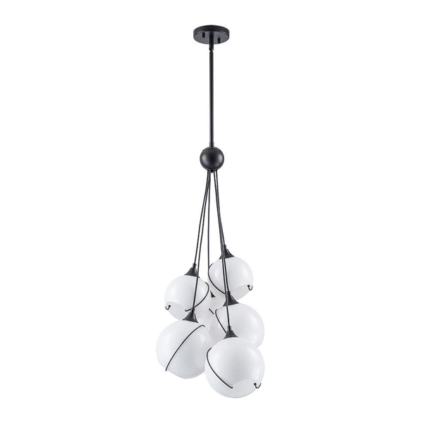 Chandelierias - Novel Ivory Hand Blown Glass Cluster Chandelier - Chandeliers - 6 Bulbs - 