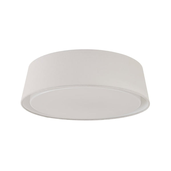 Chandelierias - Off - white Linen Lampshade Dimmable LED Flush Mount Ceiling Light - Flush Mount - 