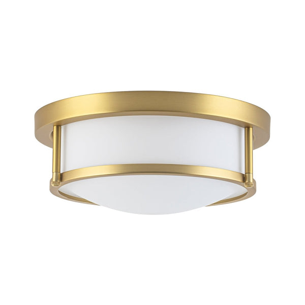 Chandelierias-Opaque Frosted Glass Dimmable LED Drum Framed Flush Mount-Flush Mount-Brass-