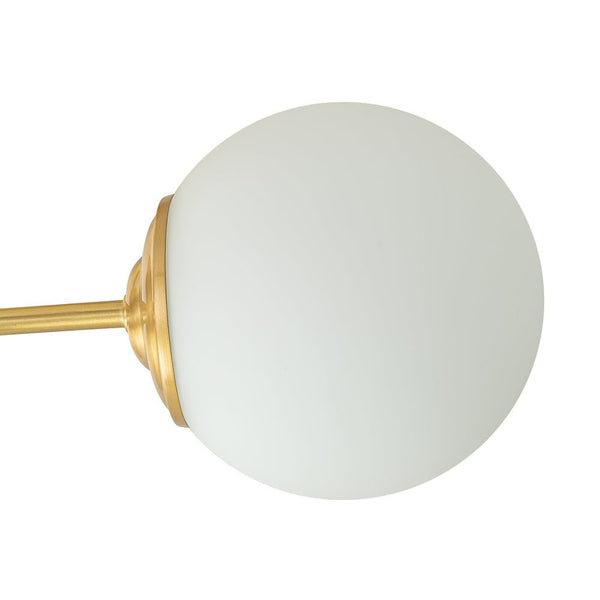 Chandelierias - Open Box - 3 - Light Mid - century Frosted Glass Semi - Flush Mount - Semi Flush - Brass - 3 Bulbs