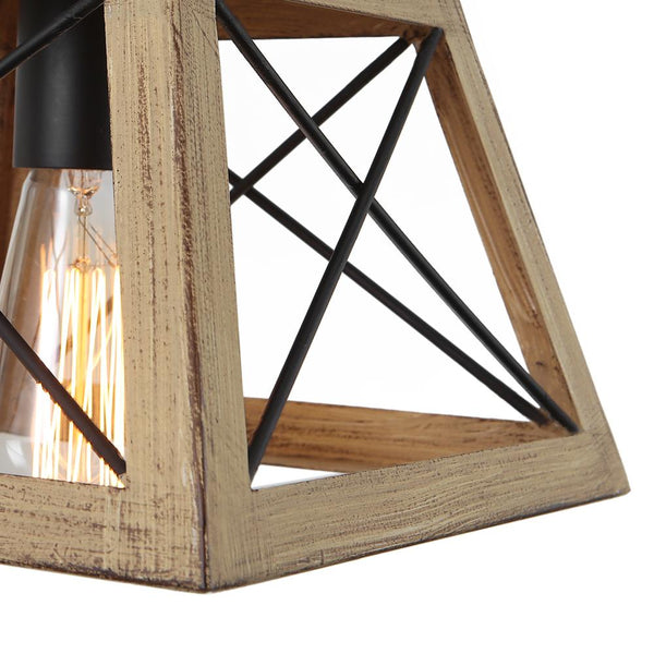 Chandelierias - Open Box - Farmhouse Wood - Like Single Pendant Light - Pendant - Brown - 