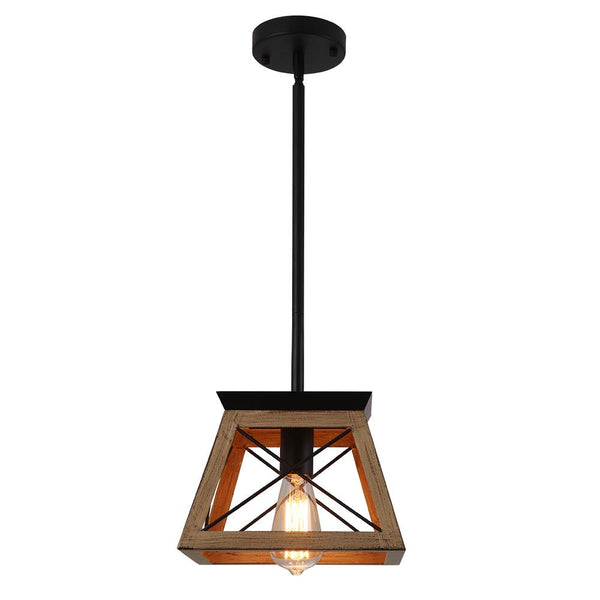 Chandelierias - Open Box - Farmhouse Wood - Like Single Pendant Light - Pendant - Brown - 