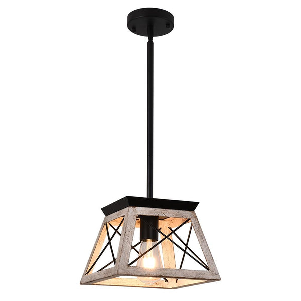 Chandelierias - Open Box - Farmhouse Wood - Like Single Pendant Light - Pendant - Off - White - 