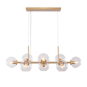 Chandelierias - Open Box - Mid - Century Modern Glass Globe Linear Chandelier - Chandelier - Black - 