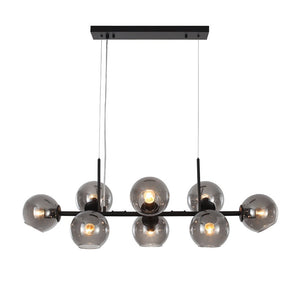 Chandelierias - Open Box - Mid - Century Modern Glass Globe Linear Chandelier - Chandelier - Black - 