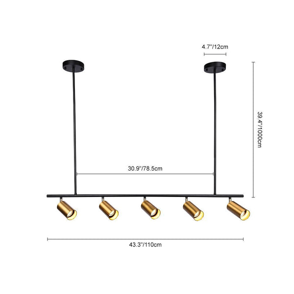 Chandelierias-Open Box - Mid-Century Modern Linear Track Light-Pendant-Black-3 Bulbs