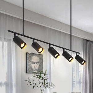 Chandelierias-Open Box - Mid-Century Modern Linear Track Light-Pendant-Black-3 Bulbs