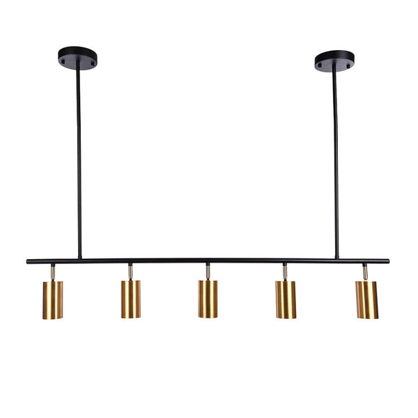 Chandelierias-Open Box - Mid-Century Modern Linear Track Light-Pendant-Black-5 Bulbs