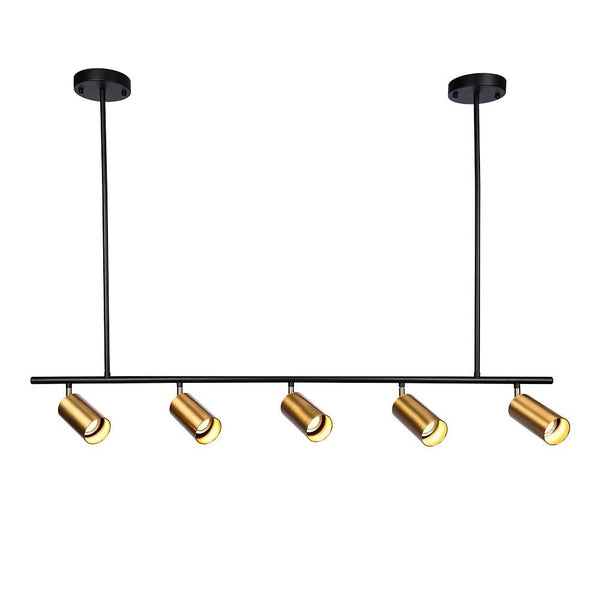 Chandelierias-Open Box - Mid-Century Modern Linear Track Light-Pendant-Black-5 Bulbs