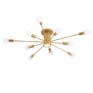 Chandelierias - Open Box - Mid Century Semi Flush Mount Sputnik Light - Semi Flush - Gold - 