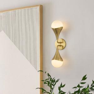 Chandelierias-Open Box - Modern 2-Light Teardrop Brass Bathroom Vanity Light-Wall Light-Brass-