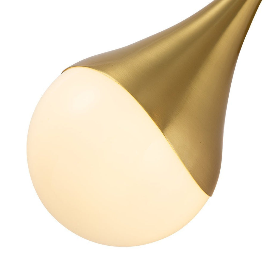 Chandelierias-Open Box - Modern 2-Light Teardrop Brass Bathroom Vanity Light-Wall Light-Brass-