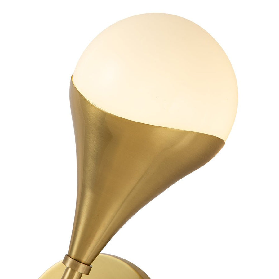 Chandelierias-Open Box - Modern 2-Light Teardrop Brass Bathroom Vanity Light-Wall Light-Brass-