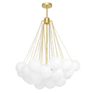 Chandelierias - OPen Box - Modern 3 - Light Cluster Glass Globe Frosted Bubble Chandelier - Chandelier - 37 Bubbles - Black