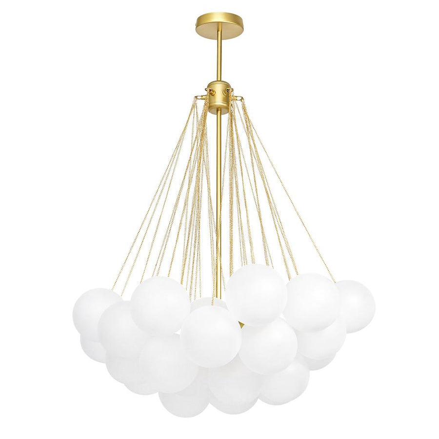 Chandelierias - OPen Box - Modern 3 - Light Cluster Glass Globe Frosted Bubble Chandelier - Chandelier - 37 Bubbles - Black