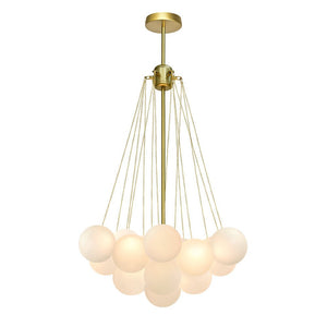 Chandelierias - OPen Box - Modern 3 - Light Cluster Glass Globe Frosted Bubble Chandelier - Chandelier - 37 Bubbles - Black