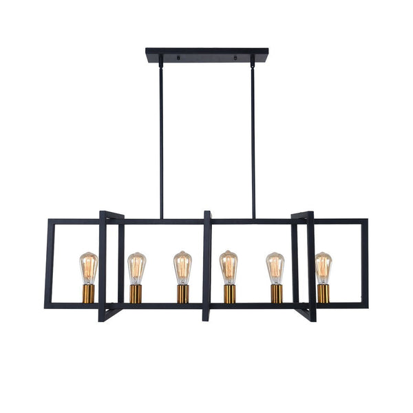 Chandelierias - Open Box - Modern 6 - Light Kitchen Island Rectangle Chandelier - Pendant - 