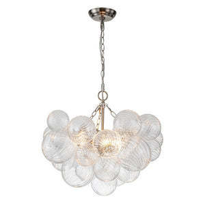 Chandelierias-Open Box - Modern Decorative Swirled Glass Cluster Bubble Chandelier-Chandelier-8 Bulbs-Black