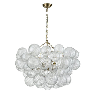 Chandelierias-Open Box - Modern Decorative Swirled Glass Cluster Bubble Chandelier-Chandelier-8 Bulbs-Black