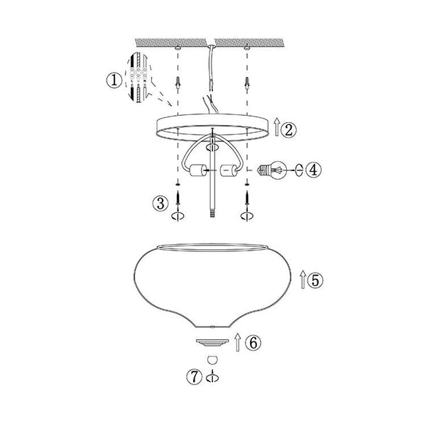 Chandelierias - Open Box - Modern Glass Bowl Flush Mount - Flush Mount - 