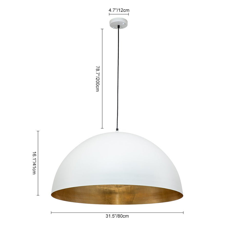 Chandelierias - Open Box - Modern Hanging Oversized Dome Pendant - Pendant - 31 in. - White