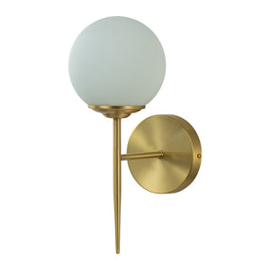 Chandelierias-Open Box - Modern Minimalist 1-Light Milky Glass Globe Wall Light-Wall Light-Brass-