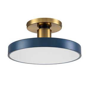 Chandelierias - Open Box - Modern Minimalist LED Drum Semi Flush Mount - Semi Flush - Navy Blue - 